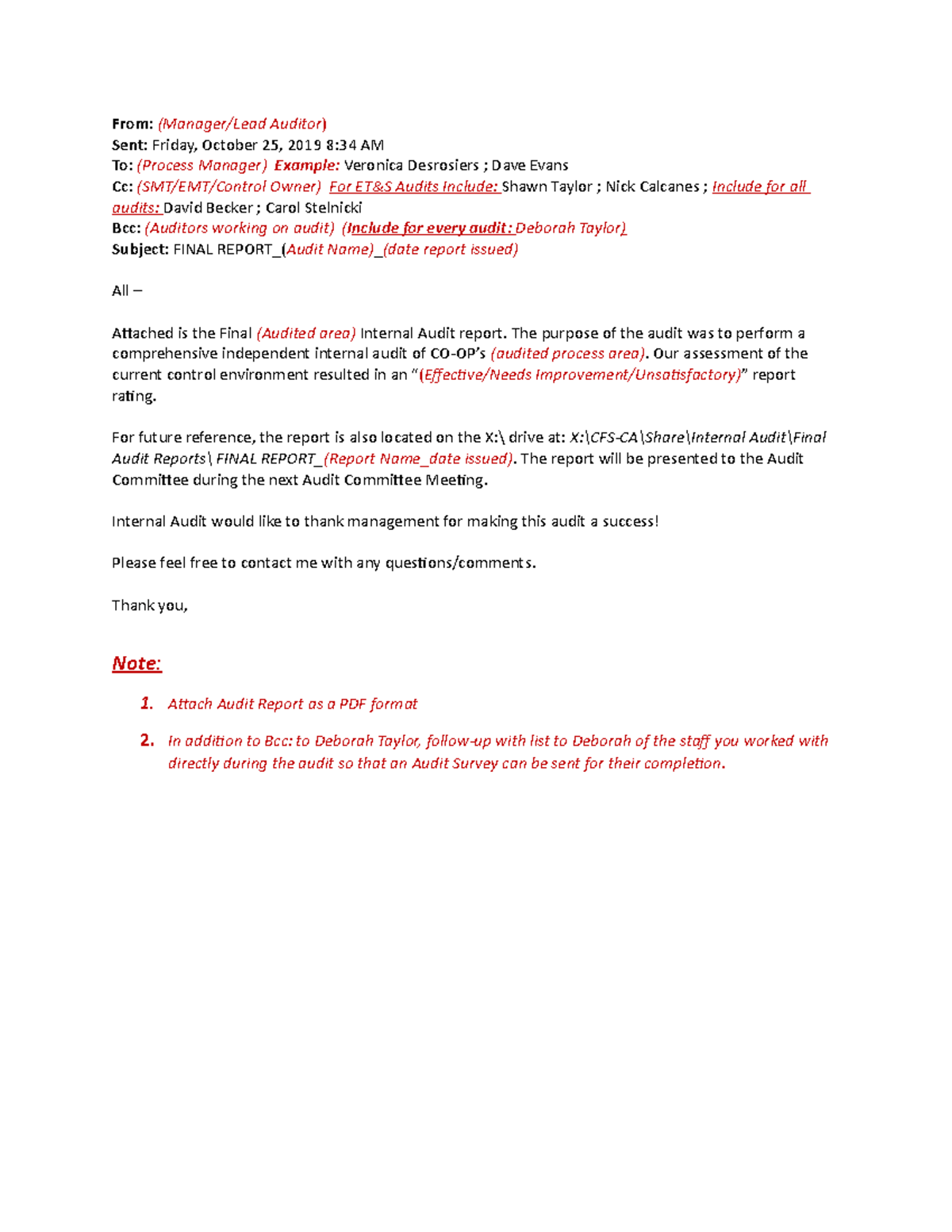 audit email example