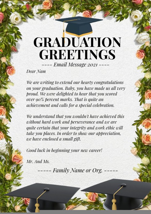 graduation email to students