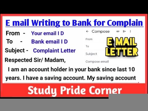 how do you write an email to a bank