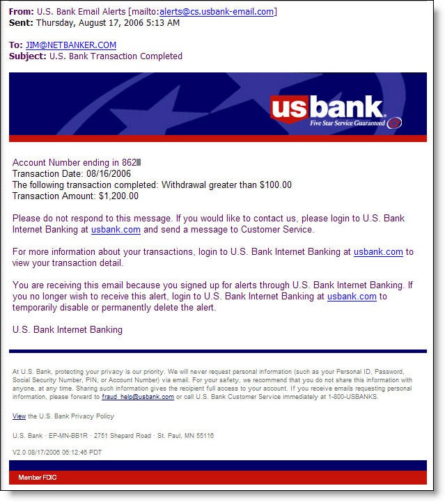 how to email bank