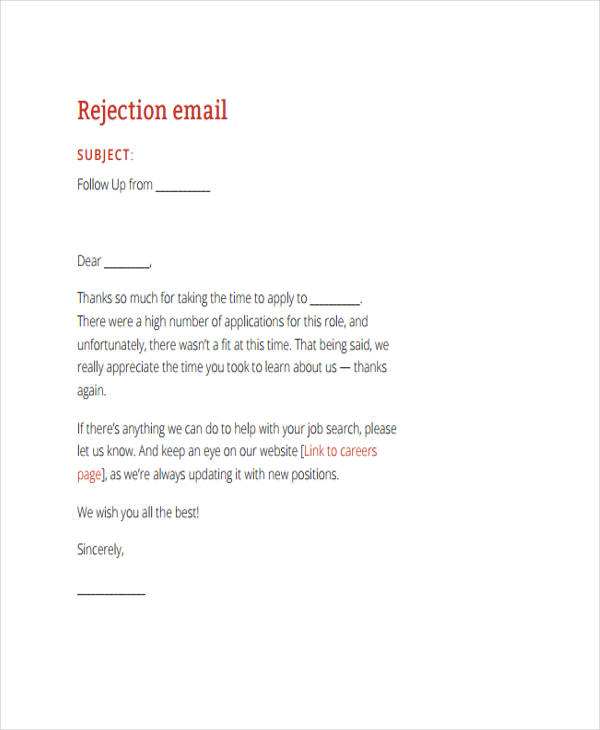 how to reject quotation politely in an email sample example