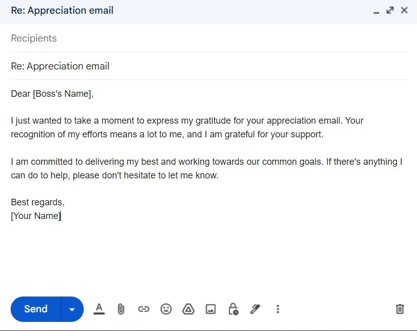 how to reply appreciation email from manager