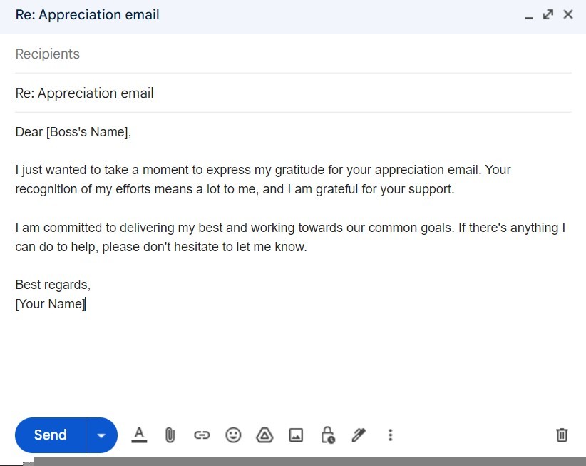 how to reply appreciation email