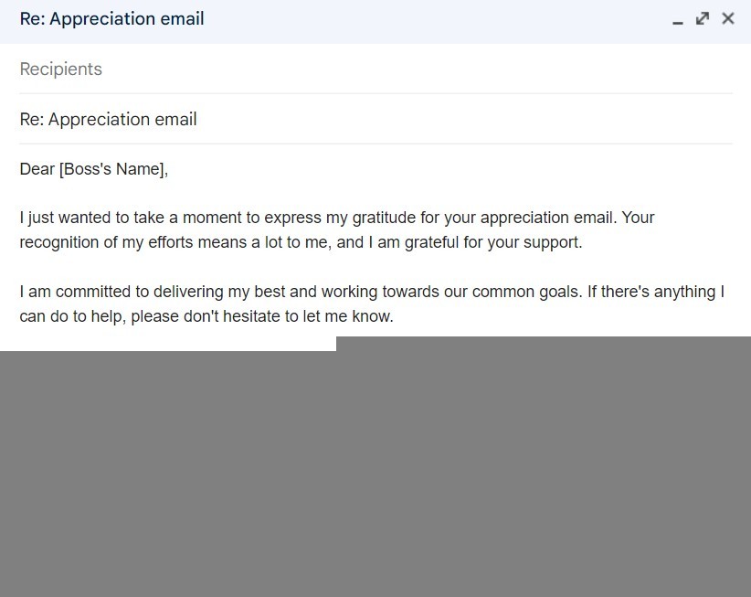 how to reply for appreciation email from manager