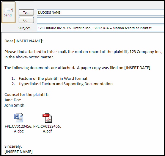 how to write an email sending documents