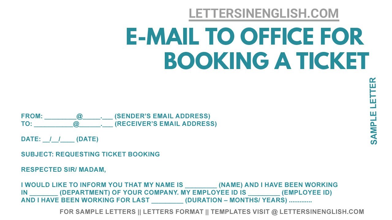 how to write an email to book a flight ticket