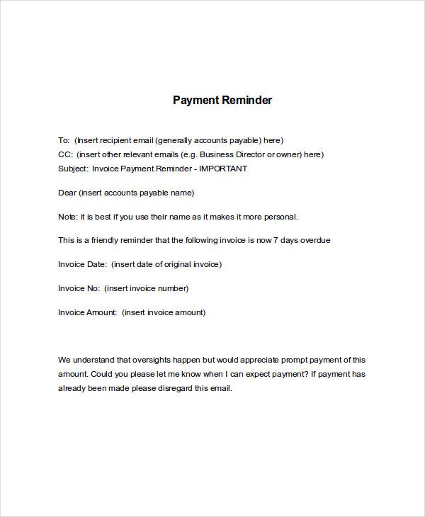 how to write an email to inform payment has been made