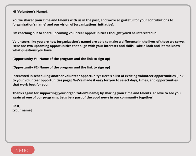 how to write email for volunteer work