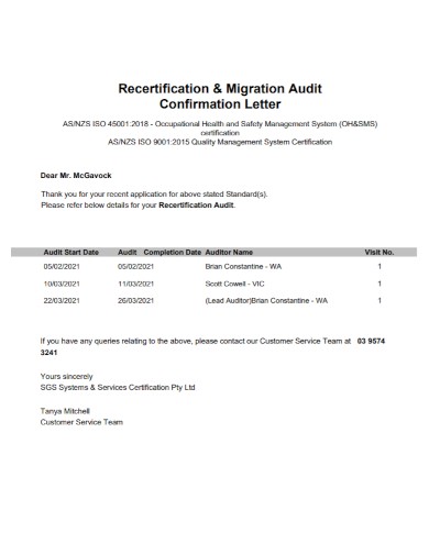 inventory confirmation letter audit