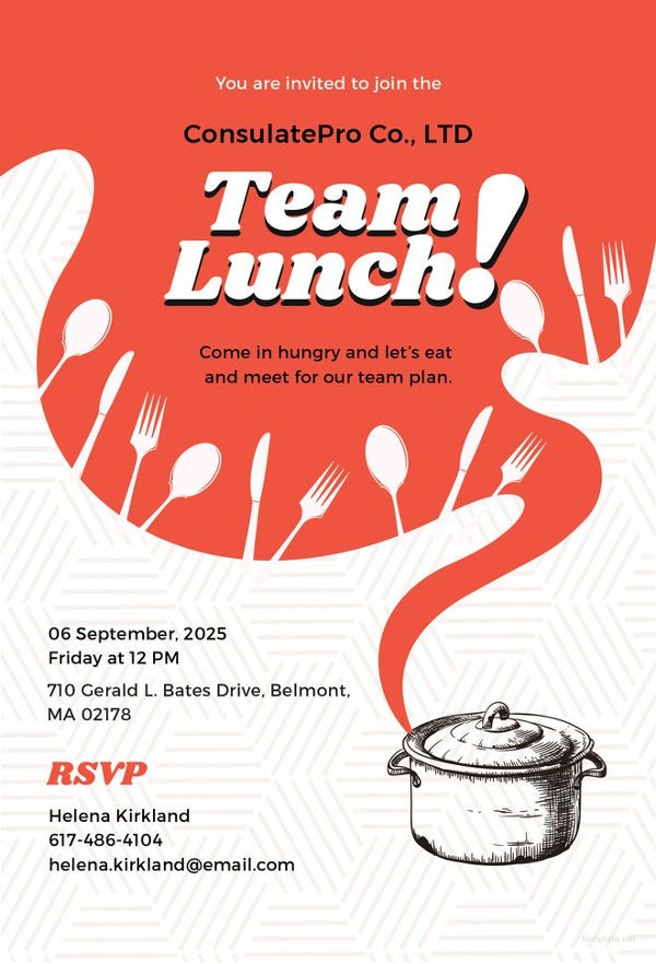 invite lunch message