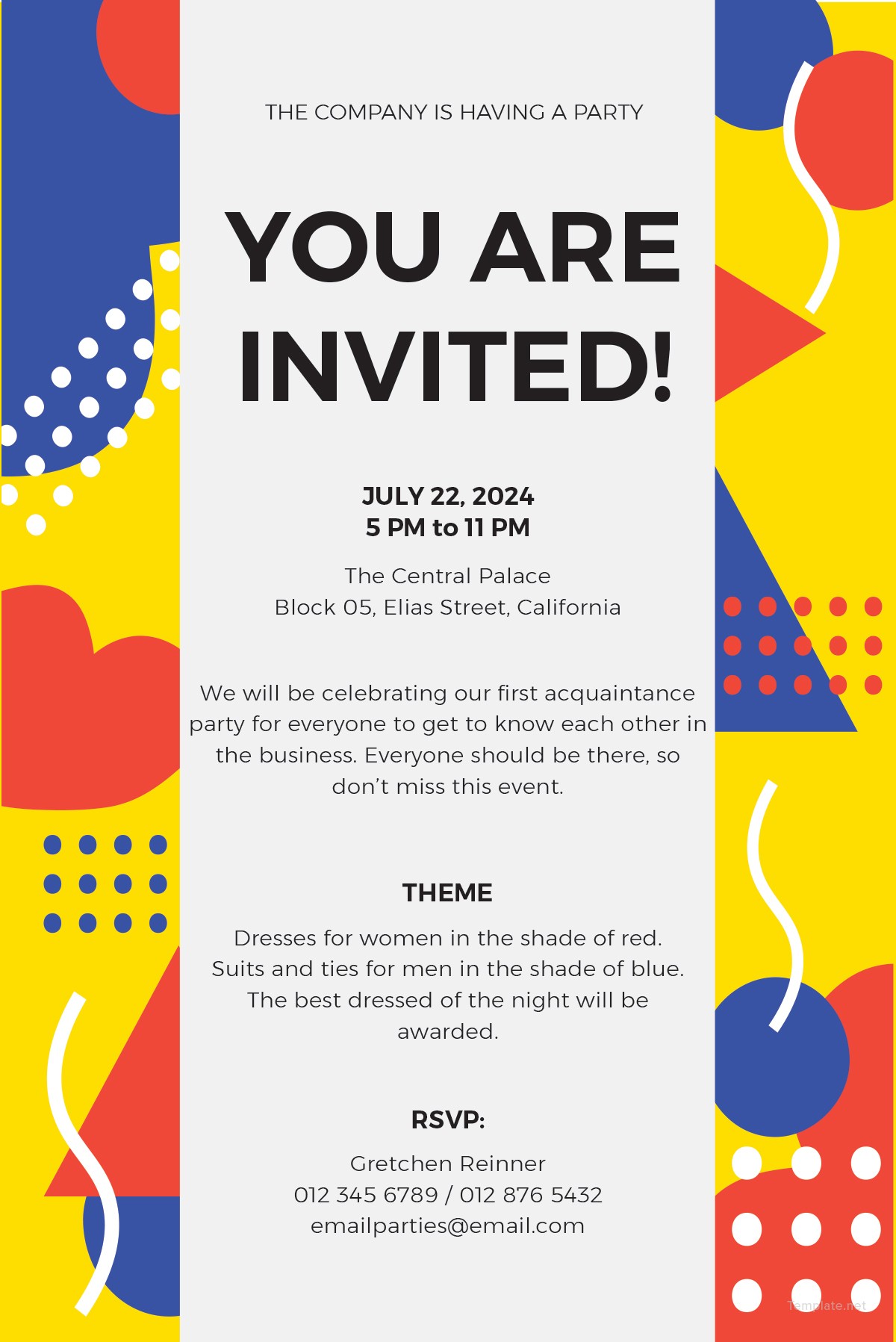 party invitation email