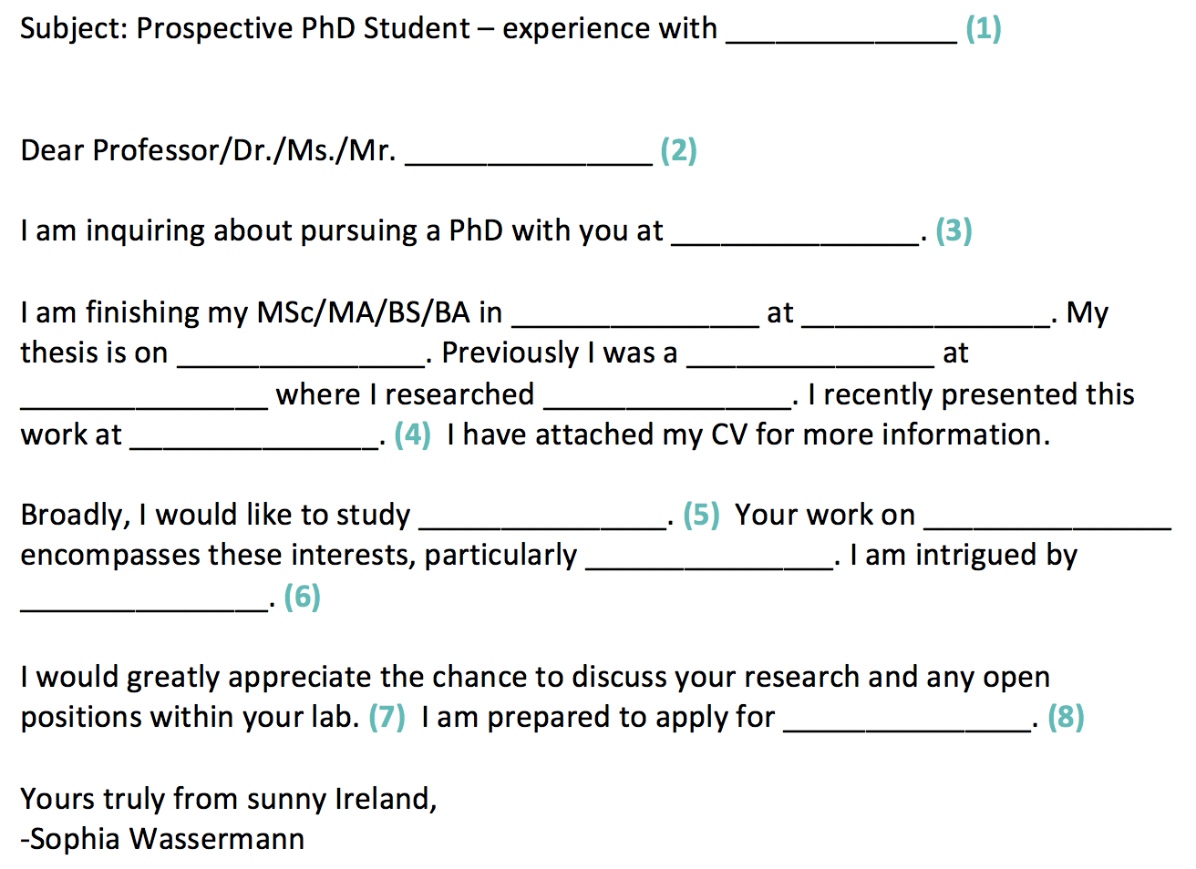 phd application email sample