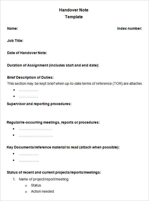 process handover email template