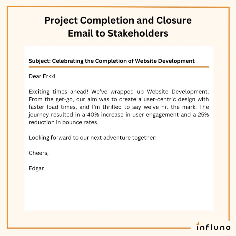 project closure email to stakeholders