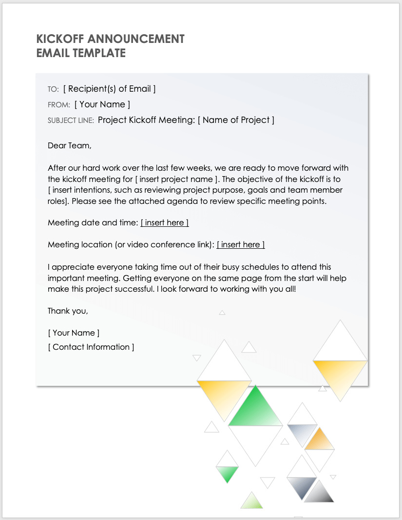 project roll off email sample