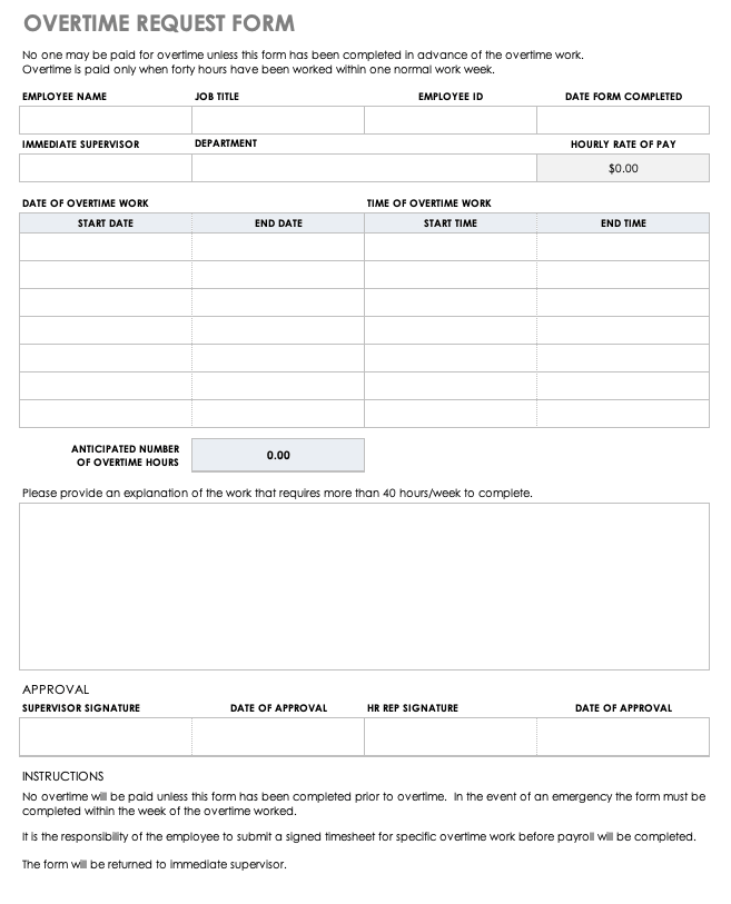 request for overtime payment