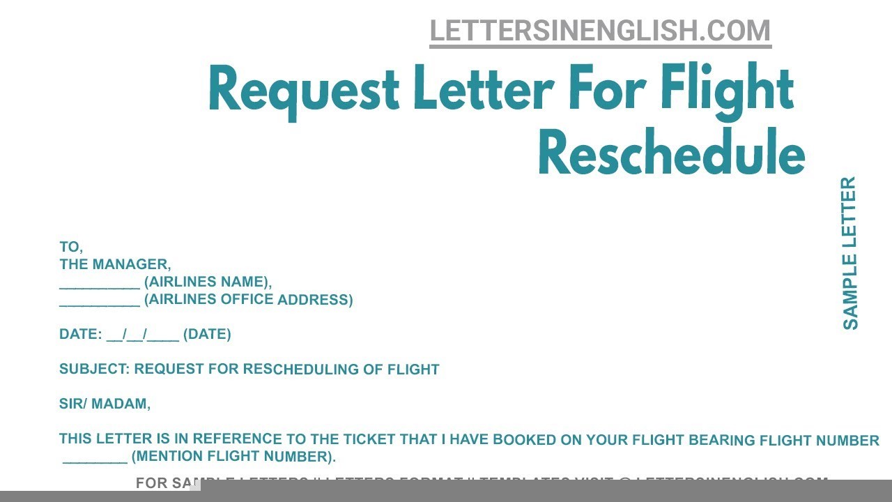 request letter for flight reschedule