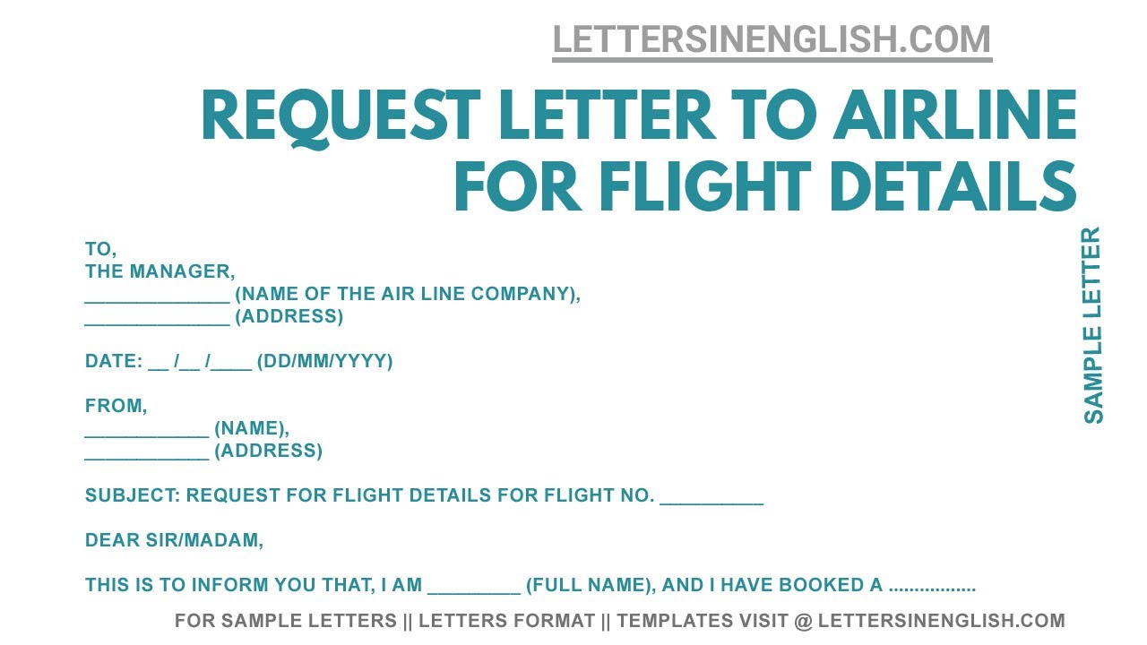 request letter for flight ticket