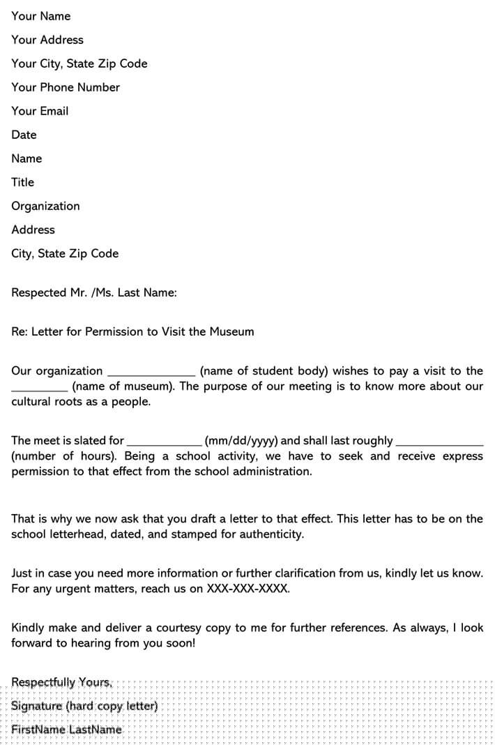 request to visit letter