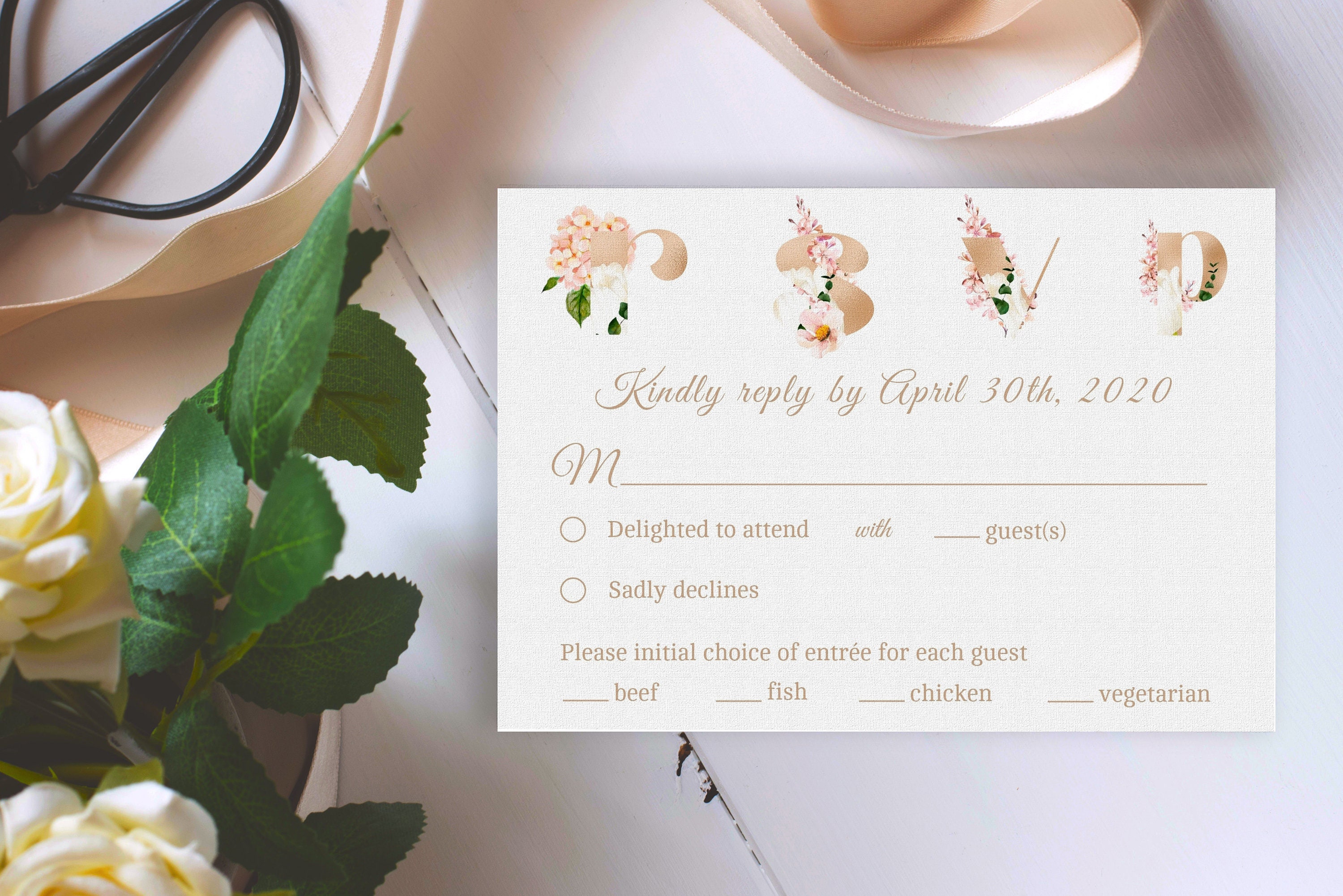 rsvp response template