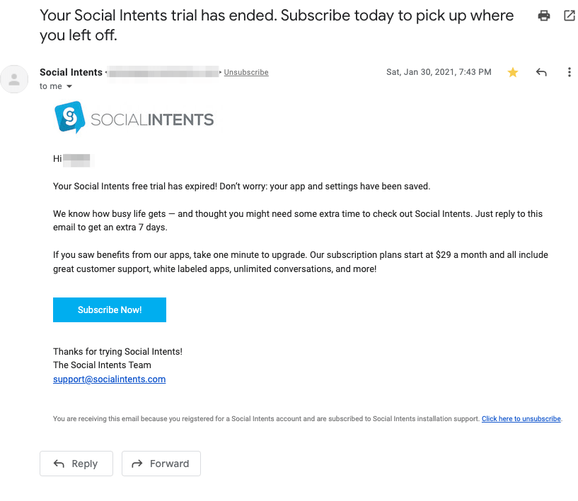 sample email asking for update information