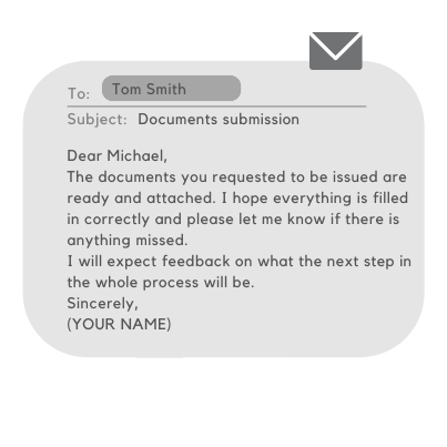 sample email sending documents