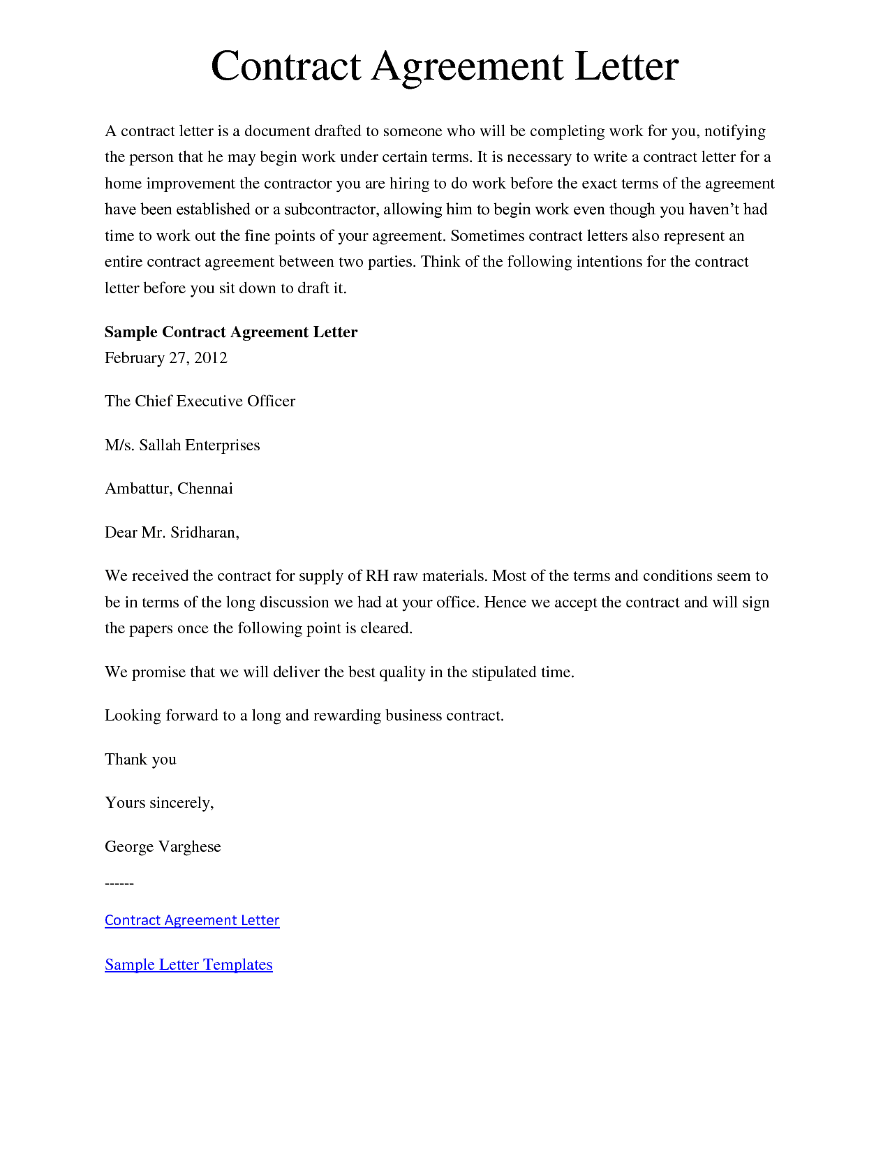 sample email sending signed contract