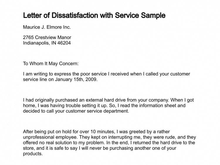 sample letter expressing disappointment to your boss