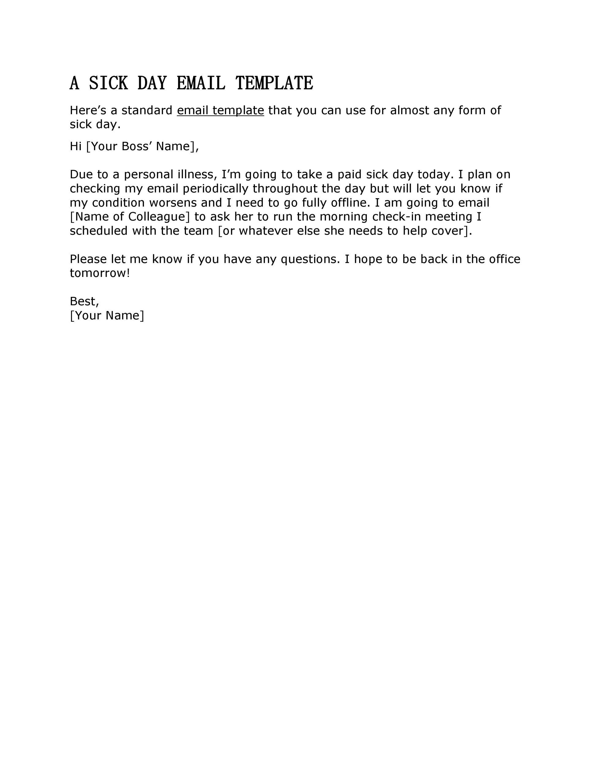 sick leave request sample