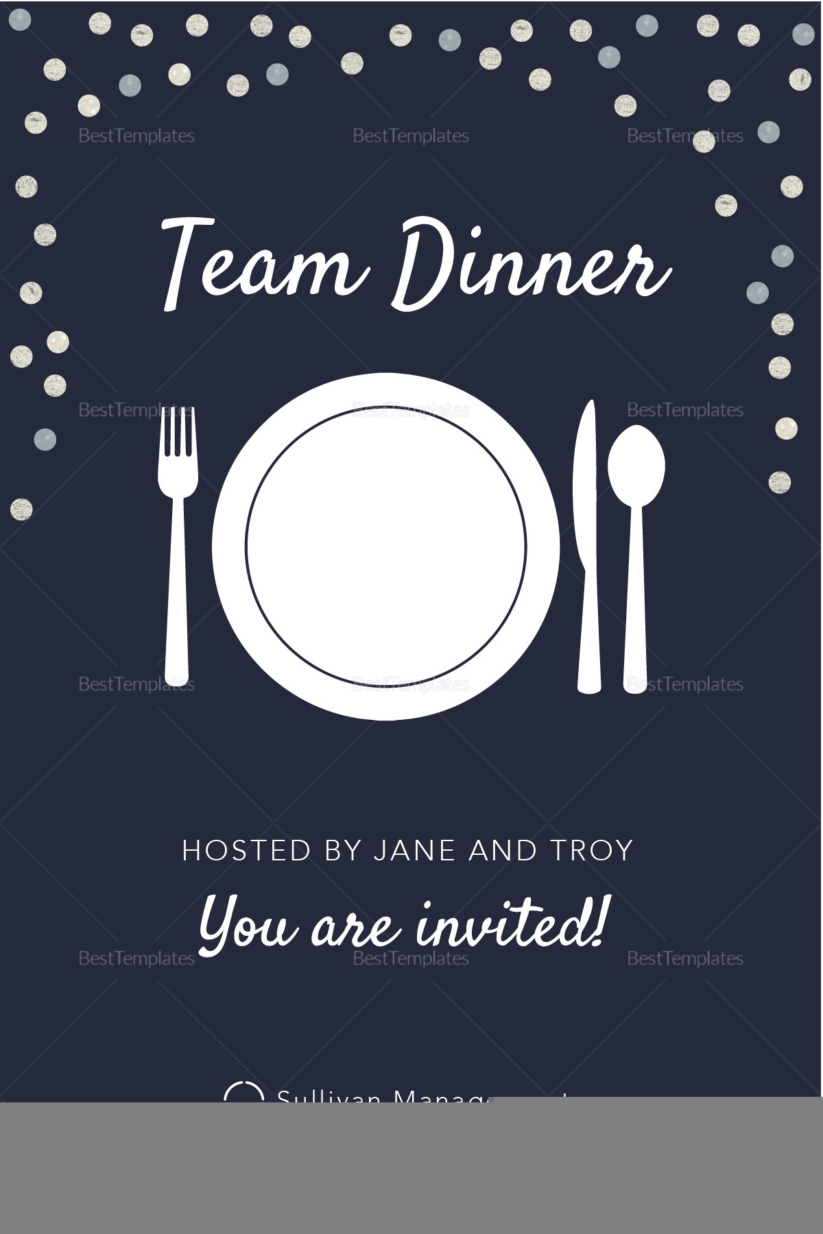 team dinner invitation email template