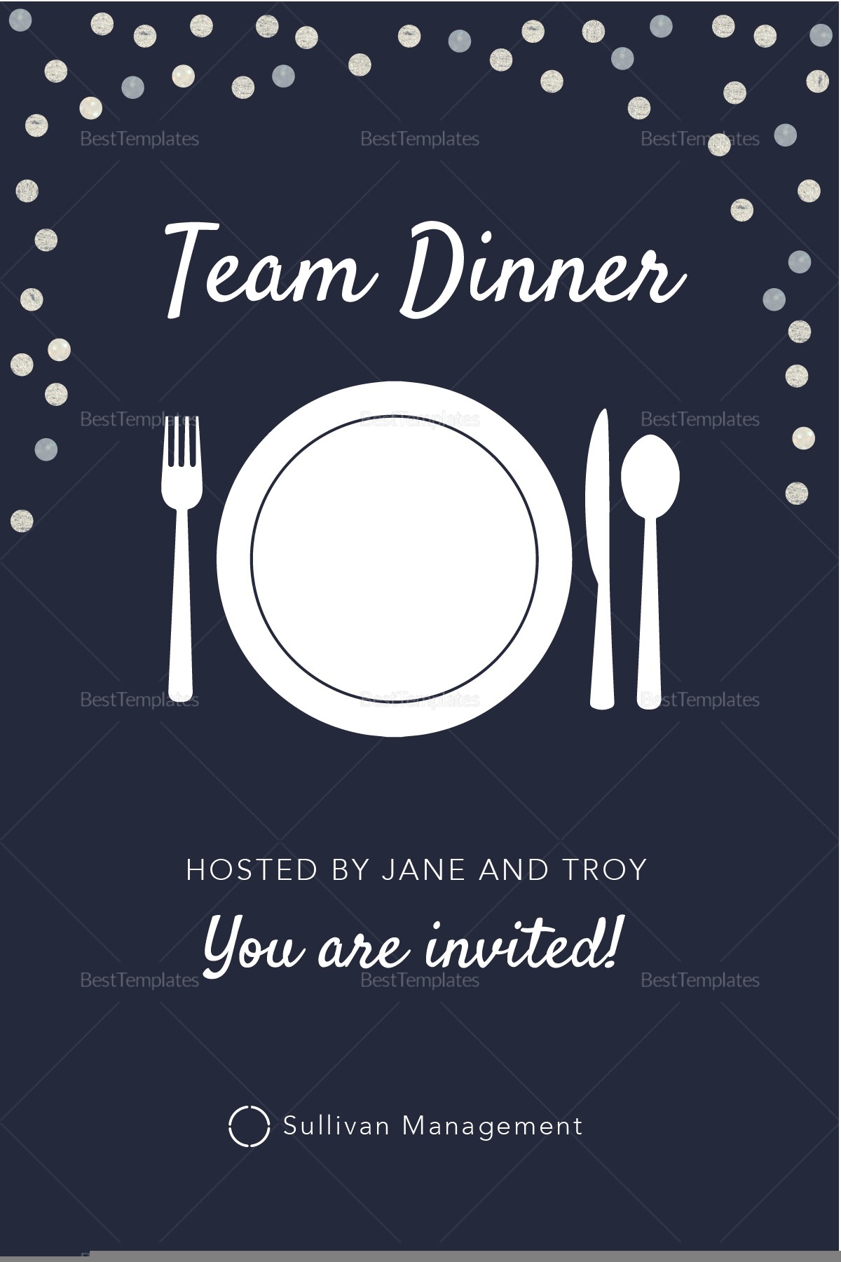 team dinner invite message