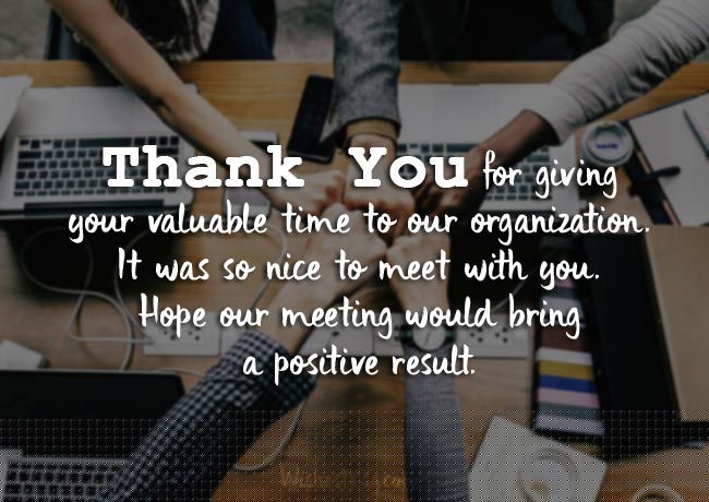 thank you for a productive meeting