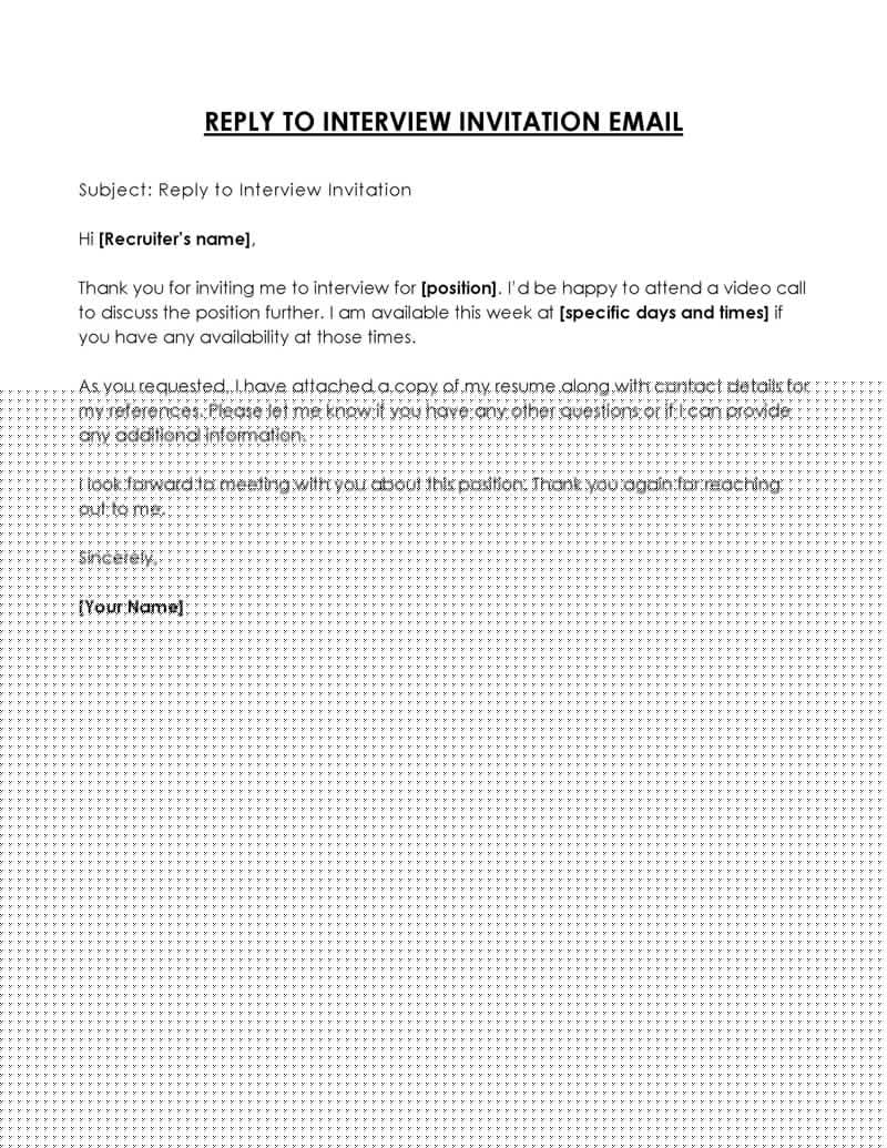 thank you reply to interview invitation email sample
