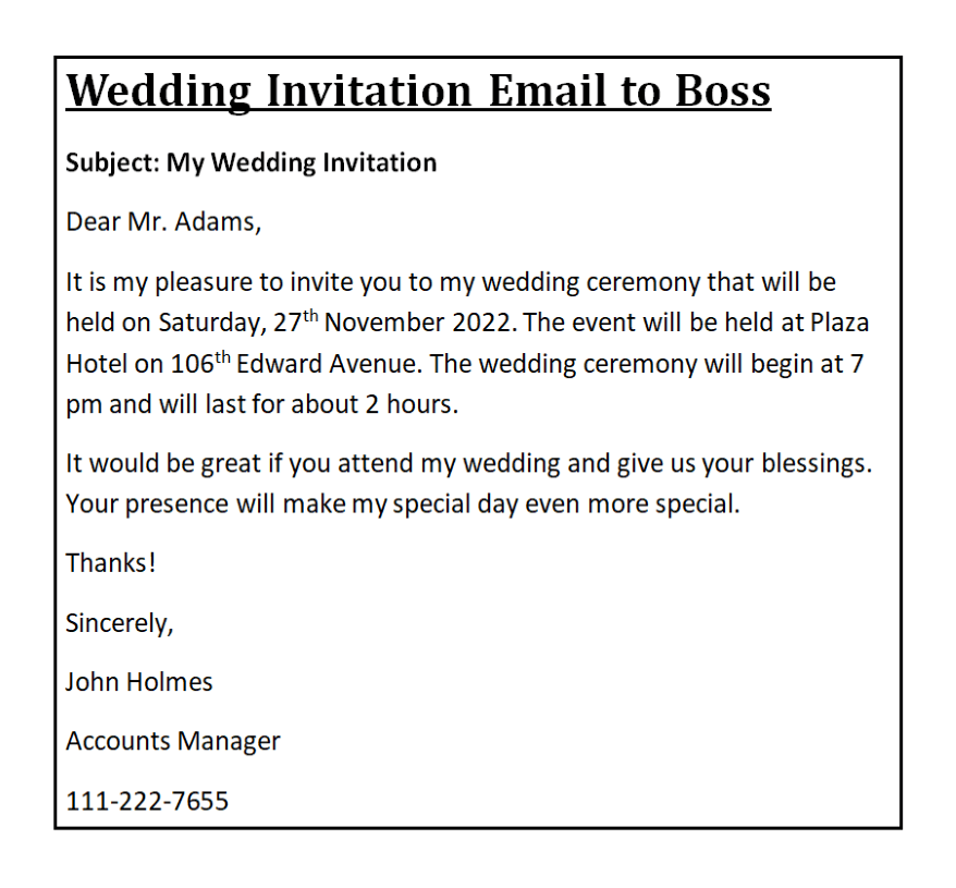 wedding invitation email template