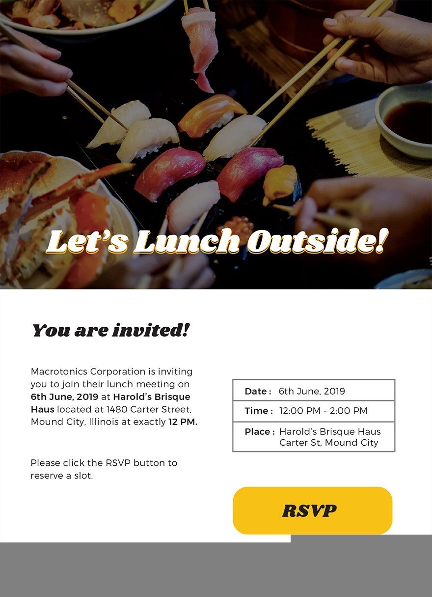 welcome lunch email