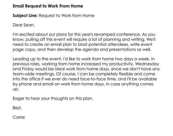 work from home extension mail