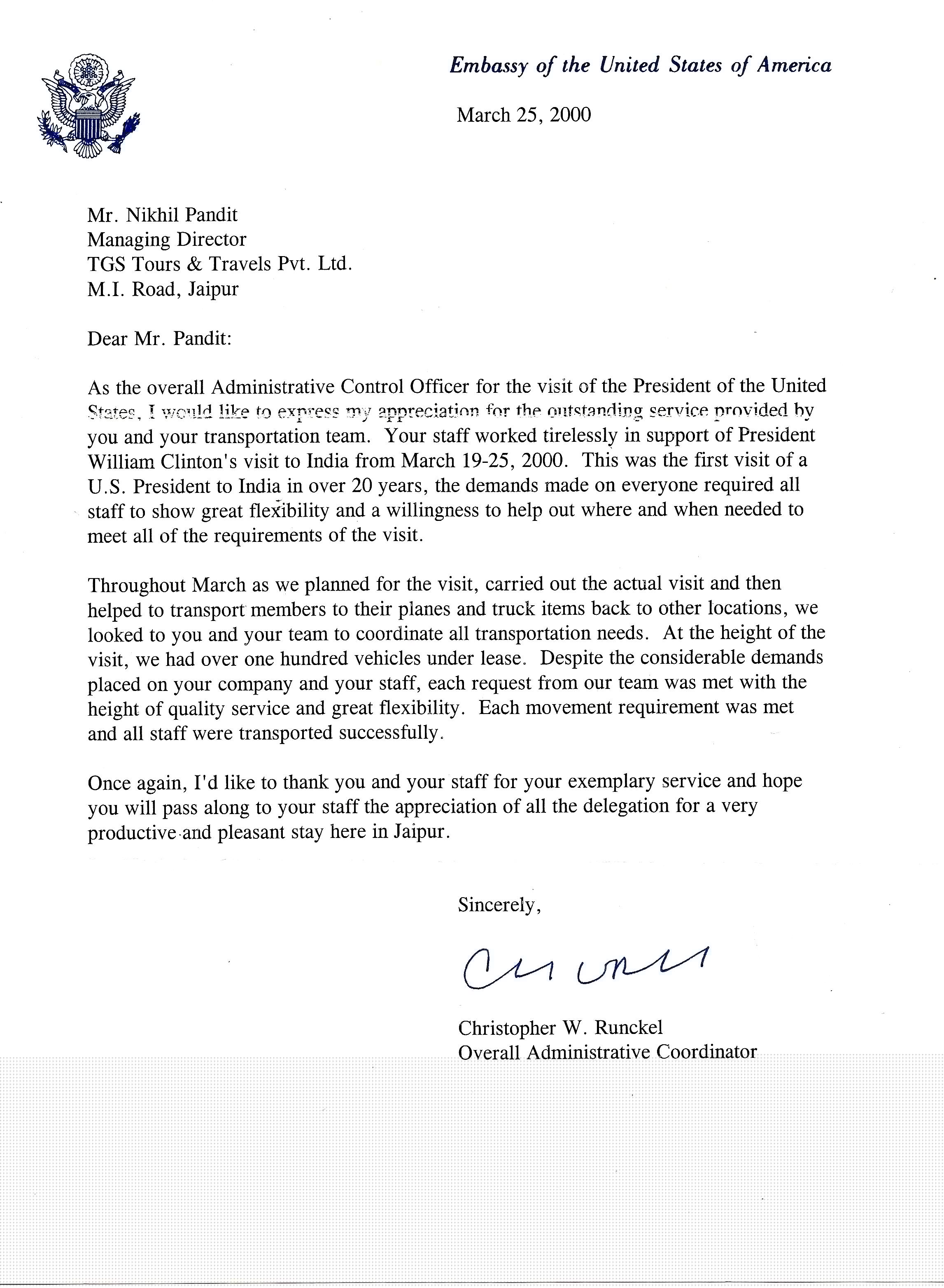 writing email to embassy sample